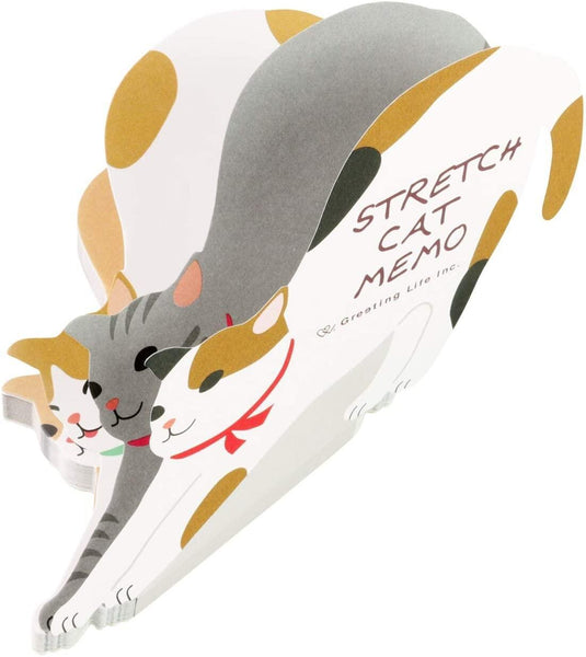 Greeting Life Memo Pad - Die Cut Stretching Cat | papermindstationery.com | boxing, Cat, Greeting Life, Memo Pads, Paper Products, Pet, sale, Stationery