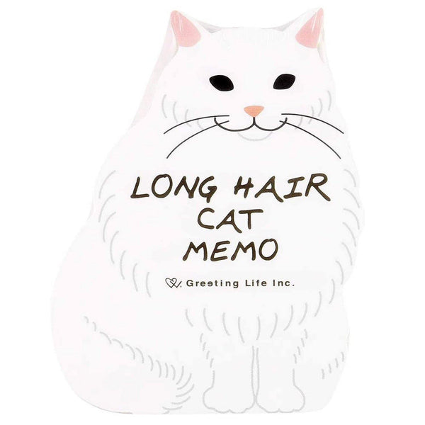 Greeting Life Memo Pad - Die Cut Fluffy White Cat | papermindstationery.com