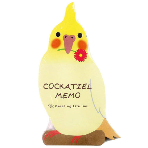 Greeting Life Memo Pad - Die Cut Cockatiel Bird | papermindstationery.com | Animal, Bird, boxing, Greeting Life, Memo Pads, Paper Products, sale