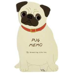 Greeting Life Memo Pad - Die Cut Pug Dog | papermindstationery.com
