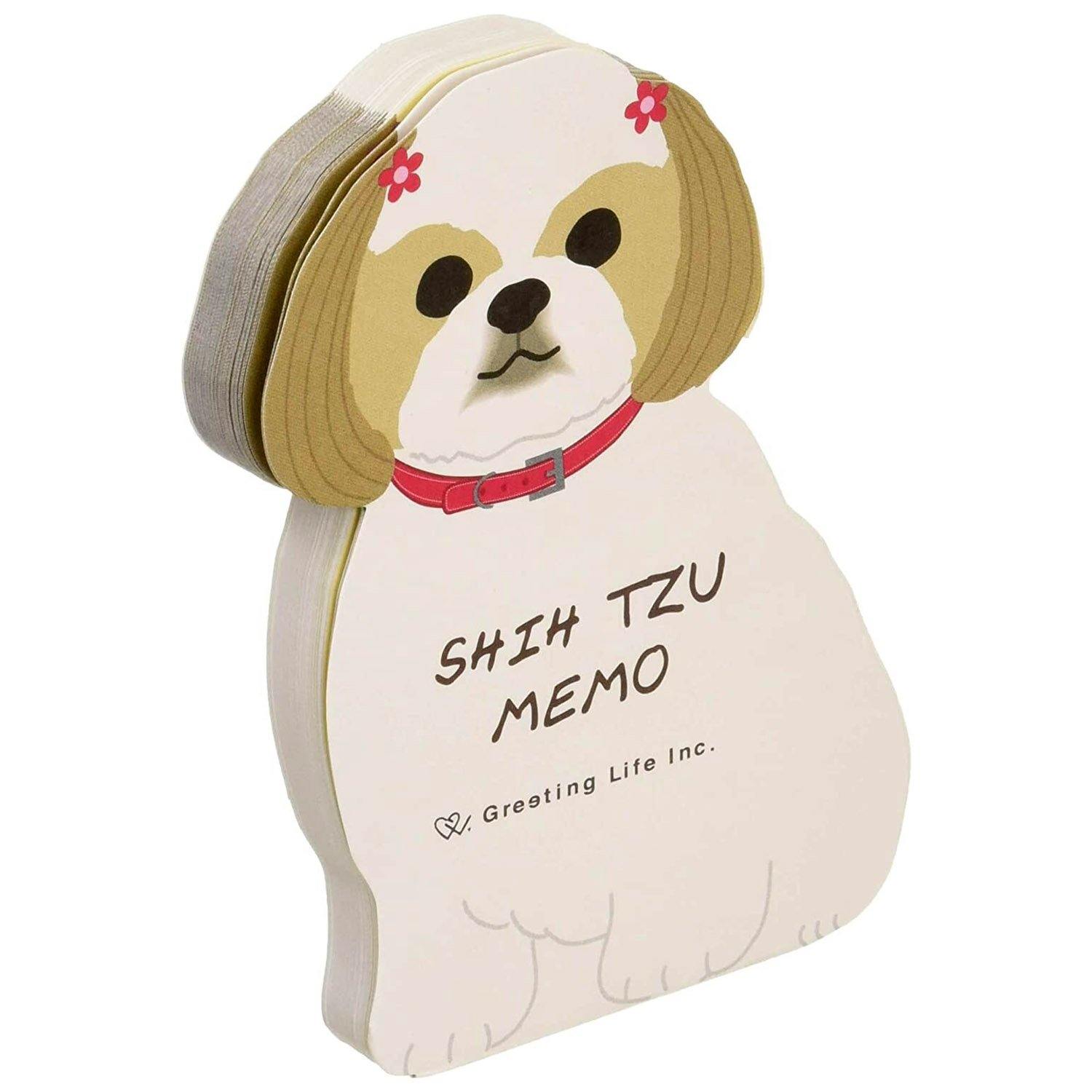 Greeting Life Memo Pad - Die Cut Shih Tzu Dog | papermindstationery.com | boxing, Dog, Greeting Life, Memo Pads, Paper Products, Pet, sale, Stationery