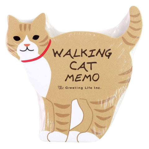 Greeting Life Memo Pad - Die Cut Brown Cat | papermindstationery.com
