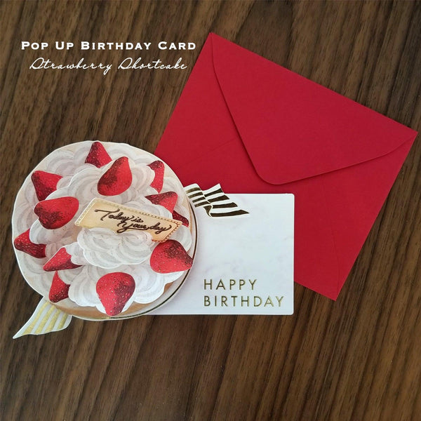 Greeting Life Pop Up Birthday Card - Strawberry Short Cake | papermindstationery.com | Birthday Card, boxing, Flower, Greeting Cards, Greeting Life, Paper Products, sale