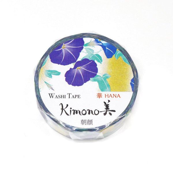 Kamiiso Kimono Washi Tape 15mm Masking Tape Foil Stamping - Morning Glory | papermindstationery.com | 15mm Washi Tapes, Flower, Kamiiso, Washi Tapes