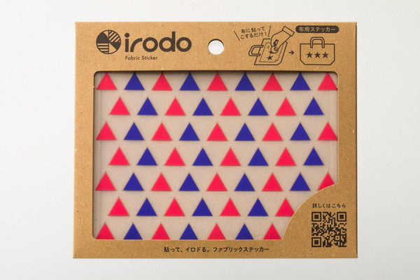 Irodo Fabric Decorating Transfer Sticker - Triangles Red & Blue | papermindstationery.com