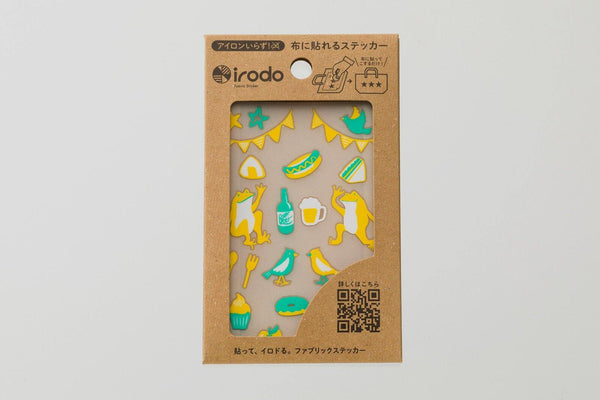 Irodo Fabric Decorating Transfer Sticker - Picnic Frog Yellow & Green | papermindstationery.com