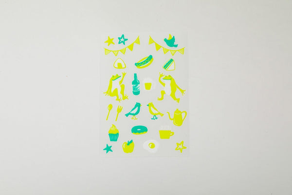 Irodo Fabric Decorating Transfer Sticker - Picnic Frog Green & Lime | papermindstationery.com | Animal, boxing, Irodo, Others, sale, Stickers For Fabric