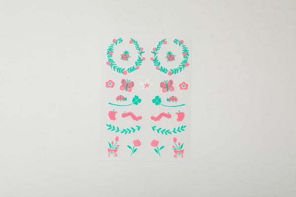 Irodo Fabric Decorating Transfer Sticker - Bug Insect Pink & Green | papermindstationery.com | Animal, boxing, Irodo, sale, Stickers For Fabric