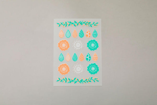 Irodo Fabric Decorating Transfer Sticker - Lace Peach & Green | papermindstationery.com | boxing, Irodo, Others, sale, Stickers For Fabric