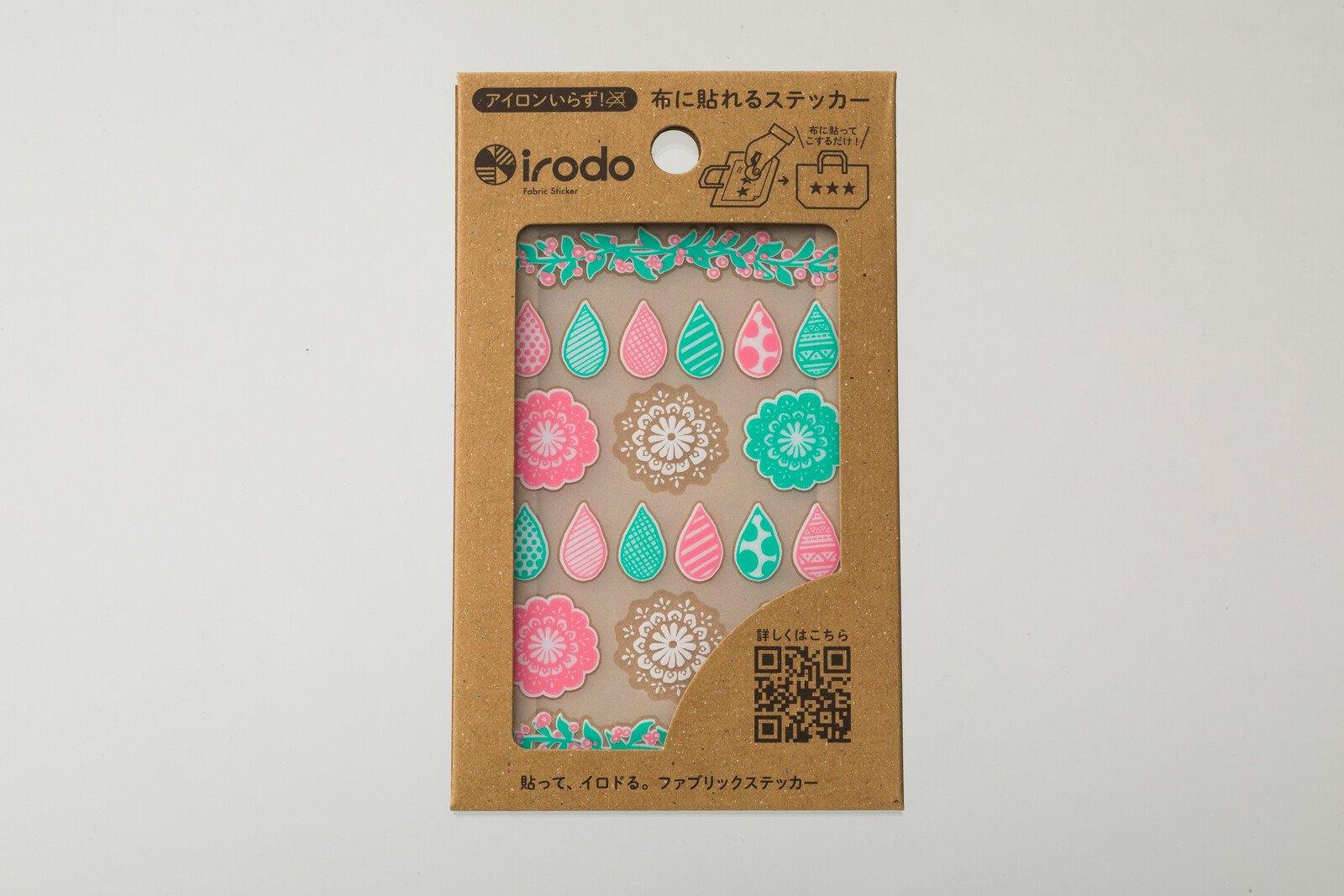 Irodo Fabric Decorating Transfer Sticker - Lace Pink & Green | papermindstationery.com