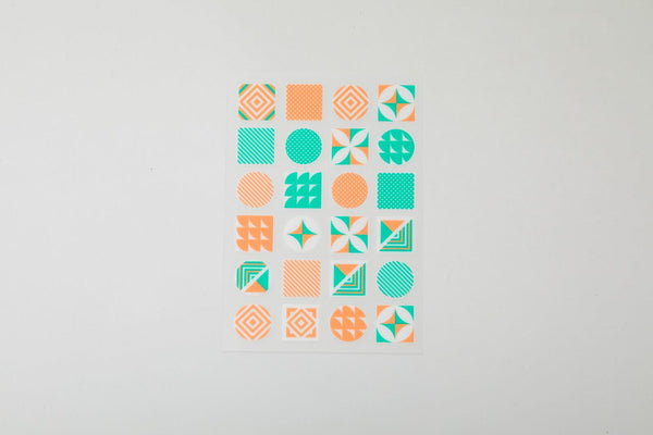 Irodo Fabric Decorating Transfer Sticker - Tiles Peach & Green | papermindstationery.com | boxing, Irodo, sale, Stickers For Fabric