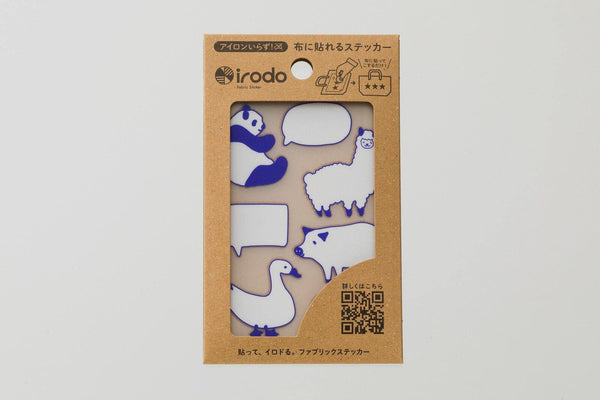 Irodo Fabric Decorating Transfer Sticker - Animal Label Blue | papermindstationery.com