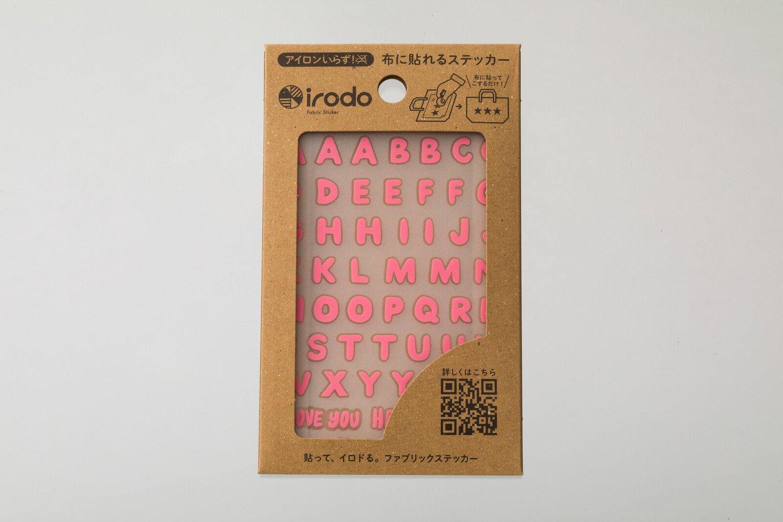 Irodo Fabric Decorating Transfer Sticker - Alphabets Pink | papermindstationery.com