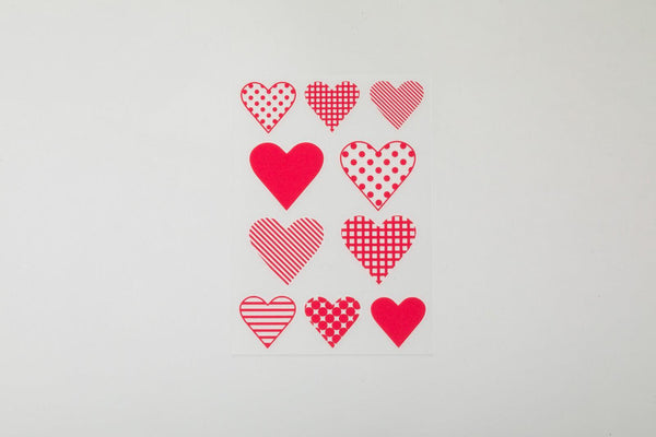 Irodo Fabric Decorating Transfer Sticker - Pattern Hearts Red | papermindstationery.com | boxing, Irodo, Others, sale, Stickers For Fabric