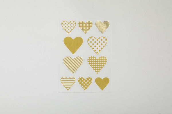 Irodo Fabric Decorating Transfer Sticker - Pattern Hearts Gold | papermindstationery.com | boxing, Irodo, Others, sale, Stickers For Fabric