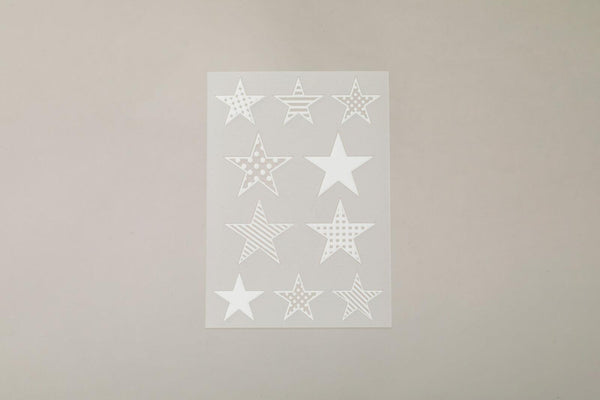 Irodo Fabric Decorating Transfer Sticker - Pattern Stars White | papermindstationery.com | boxing, Irodo, Others, sale, Stickers For Fabric