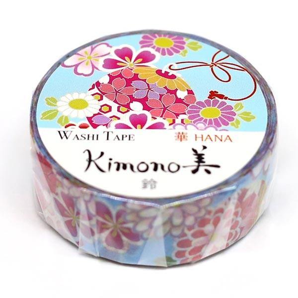 Kamiiso Kimono Washi Tape 15mm Masking Tape - Japanese Bell | papermindstationery.com | 15mm, Flower, Kamiiso, Washi Tapes