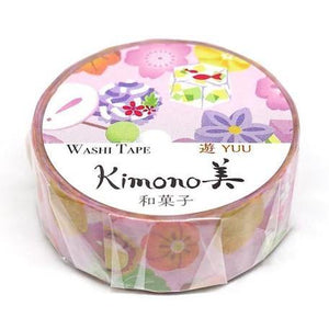 Kamiiso Kimono Washi Tape 15mm - Japanese Confectionery | papermindstationery.com | 15mm, Dessert, Kamiiso, Washi Tapes