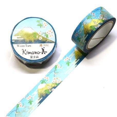 Kamiiso Kimono Washi Tape 15mm Foil Stamping - Fuji Mountain | papermindstationery.com | 15mm, Kamiiso, Others, Travel, Washi Tapes