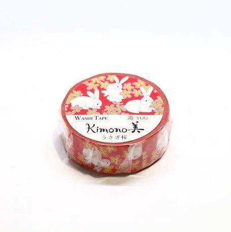 Kamiiso Kimono Washi Tape 15mm Masking Tape Foil Stamping - Rabbit | papermindstationery.com | 15mm, Animal, Kamiiso, Rabbit, Washi Tapes