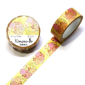 Japanese Golden Ume Plum Flower - Kamiiso Kimono Washi Tape 15mm Masking Tape Foil Stamping | papermindstationery.com