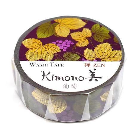 Japanese Grape - Kamiiso Kimono Washi Tape 15mm Masking Tape Foil Stamping | papermindstationery.com