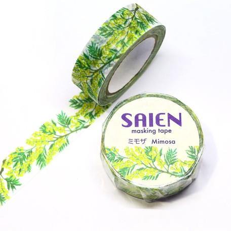 Kamiiso Saien Washi Tape 15mm Masking Tape - Mimosa Flower | papermindstationery.com | 15mm, 15mm Washi Tapes, boxing, Flower, Kamiiso, sale, Washi Tapes