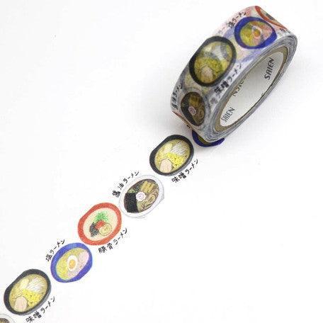 Kamiiso Saien Washi Tape 15mm Masking Tape - Japanese Ramen | papermindstationery.com | 15mm Washi Tapes, Food, Kamiiso, Restaurant, Washi Tapes