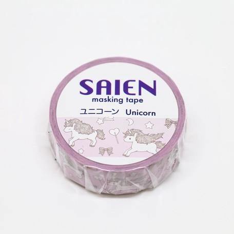 Kamiiso Saien Washi Tape 15mm Masking Tape - Unicorn | papermindstationery.com | 15mm Washi Tapes, Animal, Kamiiso, Washi Tapes