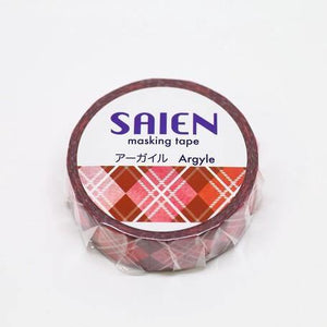 Kamiiso Saien Washi Tape 15mm Masking Tape - Argyle Pattern Red | papermindstationery.com | 15mm, boxing, Kamiiso, Others, sale, Washi Tapes