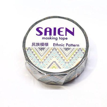 Kamiiso Saien Washi Tape 15mm Masking Tape - Ethnic Pattern | papermindstationery.com | 15mm Washi Tapes, boxing, Flower, Kamiiso, sale, Washi Tapes