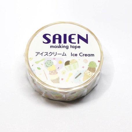 Kamiiso Saien Washi Tape 15mm Masking Tape - Icecream | papermindstationery.com | 15mm, Dessert, Kamiiso, Washi Tapes