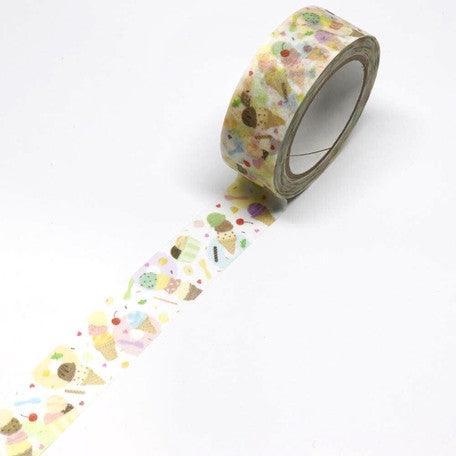 Kamiiso Saien Washi Tape 15mm Masking Tape - Icecream | papermindstationery.com | 15mm, Dessert, Kamiiso, Washi Tapes