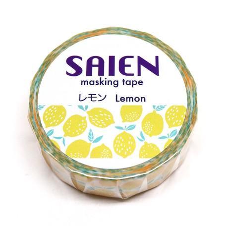 Kamiiso Saien Washi Tape 15mm Masking Tape - Lemon | papermindstationery.com | 15mm Washi Tapes, boxing, Fruit, Kamiiso Sansyo, sale, Washi Tapes