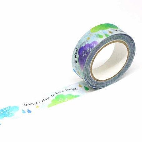 Kamiiso Saien Washi Tape Set 15mm Masking Tape - Rain & Umbrella | papermindstationery.com | Kamiiso, Kamiiso Sansyo, Others, Washi Tape Set, Washi Tapes