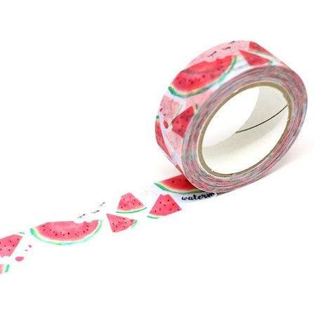Kamiiso Saien Washi Tape Set 15mm Masking Tape - Watermelon | papermindstationery.com | Fruit, Kamiiso, Kamiiso Sansyo, Washi Tape Set, Washi Tapes