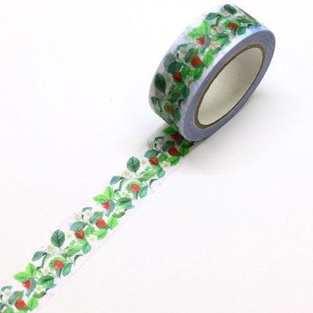 Kamiiso Saien Washi Tape Set 15mm Masking Tape - Strawberry | papermindstationery.com | 15mm Washi Tapes, Fruit, Kamiiso, Washi Tape Set, Washi Tapes