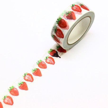 Kamiiso Saien Washi Tape Set 15mm Masking Tape - Strawberry | papermindstationery.com | 15mm Washi Tapes, Fruit, Kamiiso, Washi Tape Set, Washi Tapes