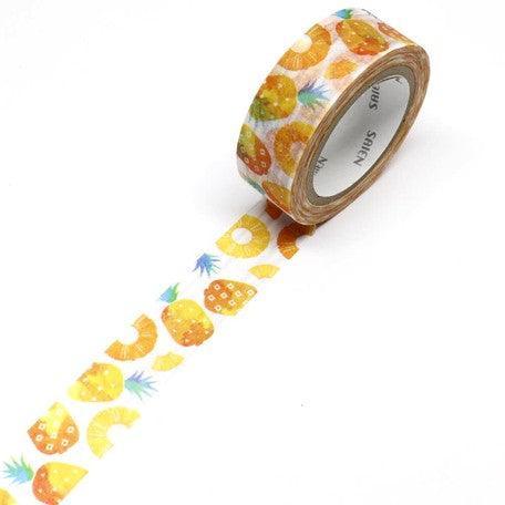 Kamiiso Saien Washi Tape Set 15mm Masking Tape - Pineapple | papermindstationery.com | 15mm Washi Tapes, boxing, Fruit, Kamiiso, sale, Washi Tape Set, Washi Tapes