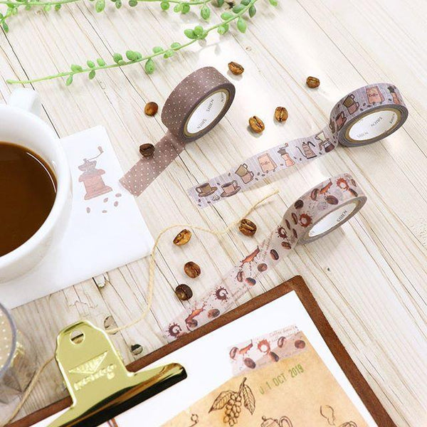 Kamiiso Saien Washi Tape Set 15mm - Coffee | papermindstationery.com
