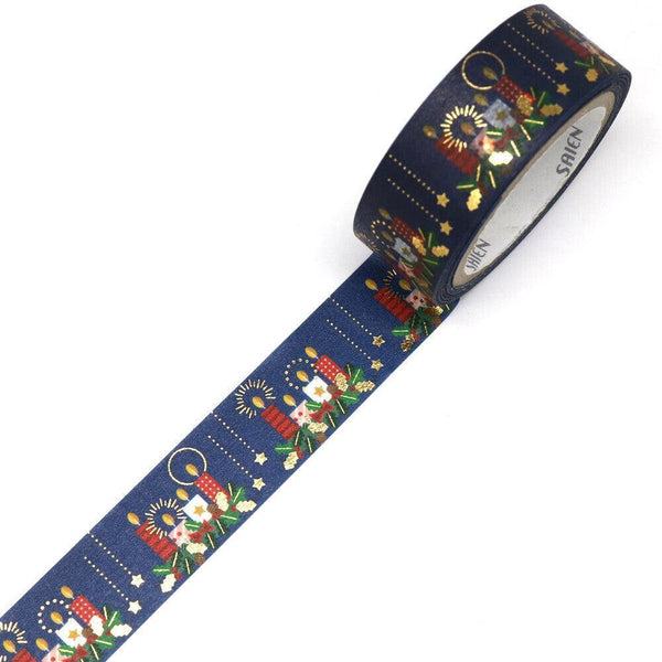 Kamiiso Saien Washi Tape 15mm Masking Tape Foil Stamping - Advent Candle | papermindstationery.com | 15mm Washi Tapes, Christmas, Kamiiso, Washi Tapes