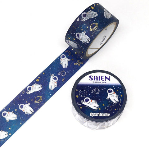 Kamiiso Saien Washi Tape 20mm Masking Tape - Space Traveller | papermindstationery.com | 20mm Washi Tapes, Kamiiso, Space, Washi Tapes