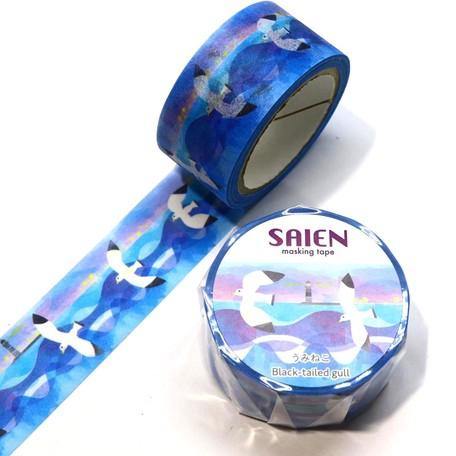 Kamiiso Saien Washi Tape 20mm Masking Tape - Seagull | papermindstationery.com | 20mm Washi Tapes, Animal, Bird, boxing, Kamiiso, sale, Washi Tapes