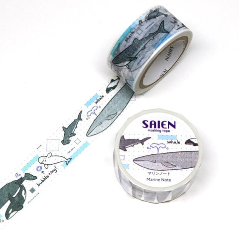Kamiiso Saien Washi Tape 20mm Masking Tape - Marine Note | papermindstationery.com | 20mm Washi Tapes, Animal, Kamiiso, Others, Washi Tapes