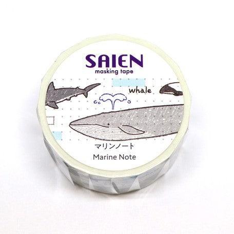 Kamiiso Saien Washi Tape 20mm Masking Tape - Marine Note | papermindstationery.com | 20mm Washi Tapes, Animal, Kamiiso, Others, Washi Tapes