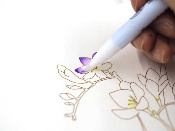 KURETAKE Zig Brush Pen Set Exploring Watercolor Lesson - How to paint gradation | papermindstationery.com | Brush Pens, KURETAKE, Writing Tools