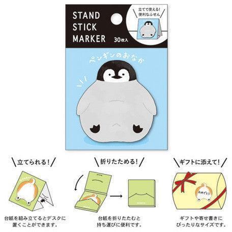Mind Wave Sticky Notes with stand Cute Stationary Sticky Memo Pad - Penguin | papermindstationery.com | Animal, Mind Wave, Paper Products, Penguin, sale, Sticky Notes