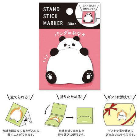 Panda Bear - Mind Wave Sticky Notes with stand Cute Stationary Sticky Memo Pad | papermindstationery.com