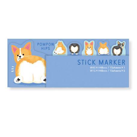 Mind Wave Sticky Note - Corgi Back - Page Marker Cute Index Tab Flag Stationary | papermindstationery.com | Dog, Mind Wave, Paper Products, Pet, Sticky Notes