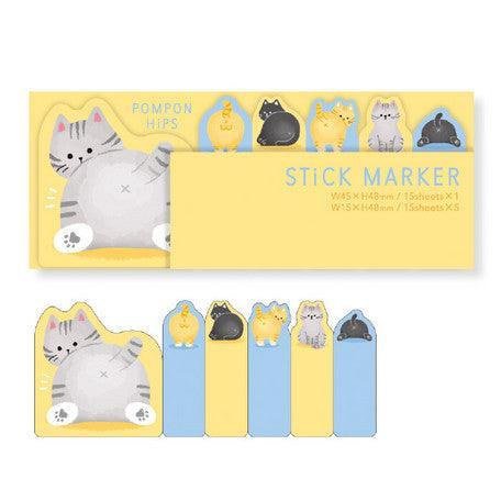 Mind Wave Sticky Note - Cat Back - Page Marker Cute Index Tab Flag Stationary | papermindstationery.com